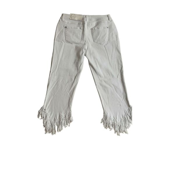 Cato Est 1946 Denim fringe White Capri Denim size 8 - Picture 7 of 10